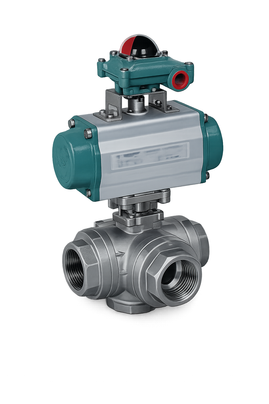 3 Way Ball Valve with Mounting Pad