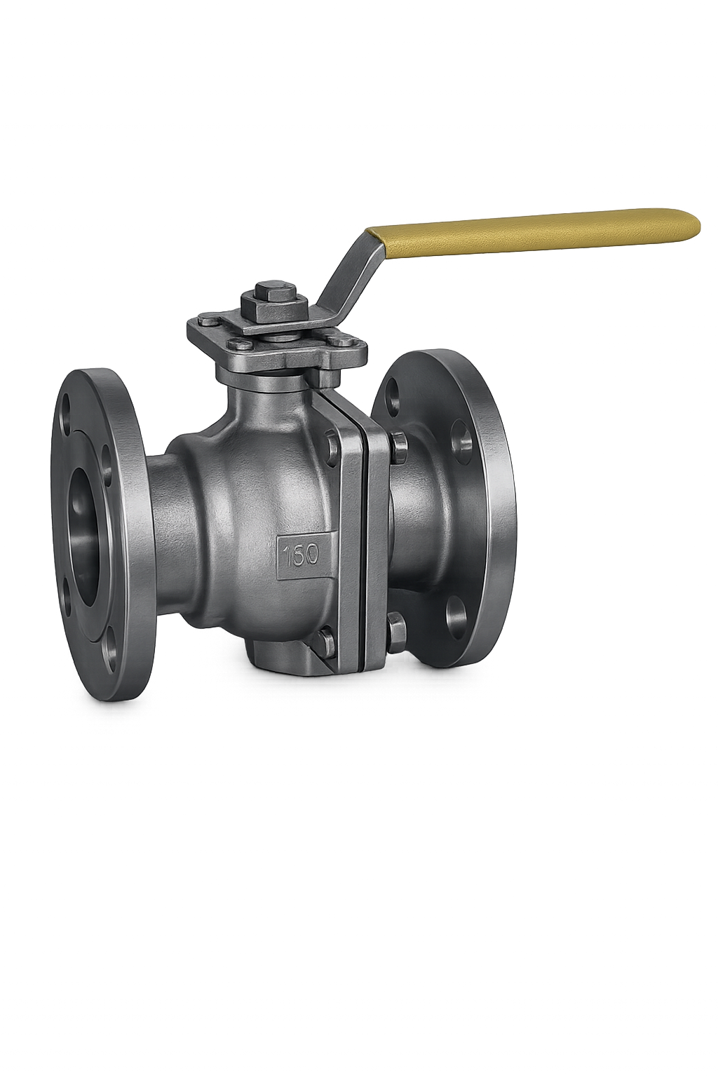 2 PC Body Flanged Ball Valve with Mounting Pad
